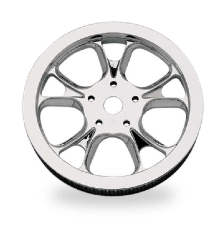 Performance Machine Belt Pulley 66T x 1in Galaxy - Chrome - 0093-7666GALL-CH