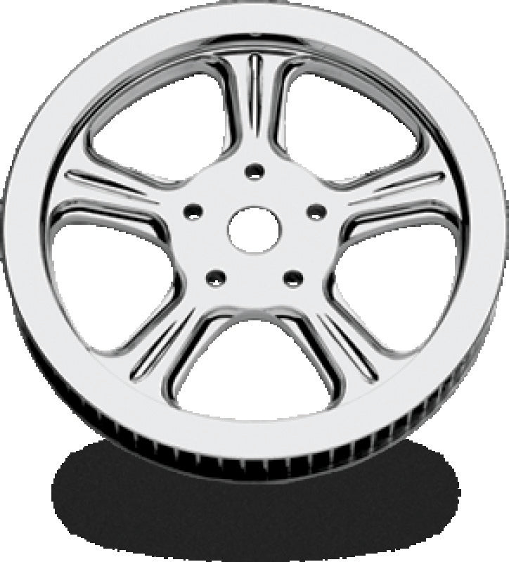 Performance Machine Belt Pulley 66T x 1in Wrath - Chrome - 0093-6266WRAL-CH