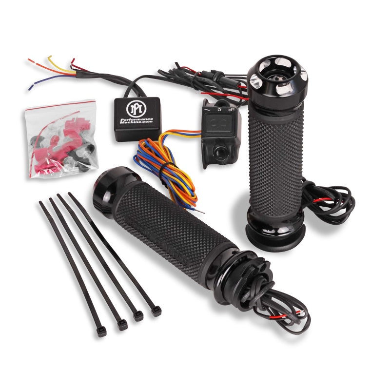 Performance Machine FLHX TBW Apex Heated Grips - Contrast Cut - 0063-2093-BM