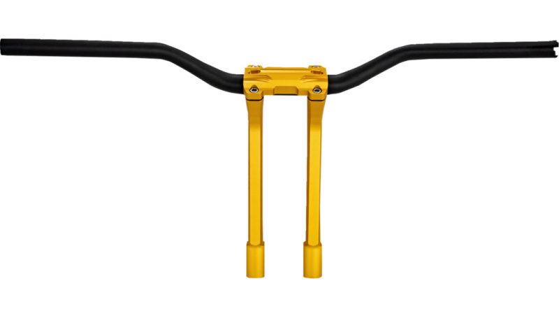 Performance Machine Phatbar H-Bar Assy, 11-1/2in Riser, 1-1/4in Bar, Int Wire, Gauge Mnt - Gold Ops - 0208-2197M-SMG