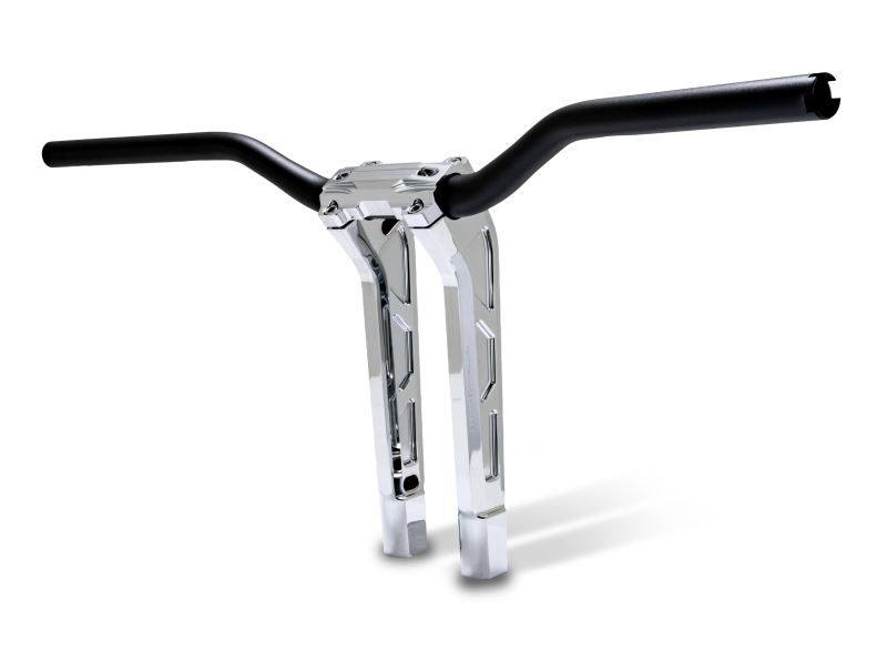 Performance Machine Phatbar H-Bar Assy, 11-1/2in Riser, 1-1/4in Bar, Int Wire, Gauge Mount - Chrome - 0208-2197M-CH