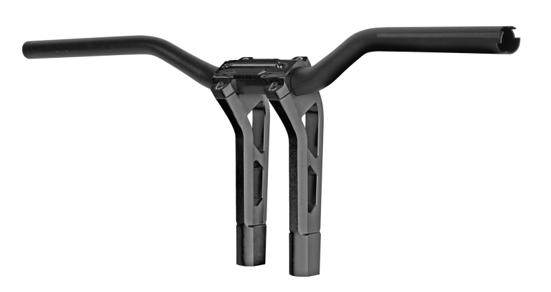 Performance Machine Phatbar H-Bar Assy, 9in Riser, 1-1/4in Bar, Int Wire, Gauge Mount - Black Ops - 0208-2195M-SMB