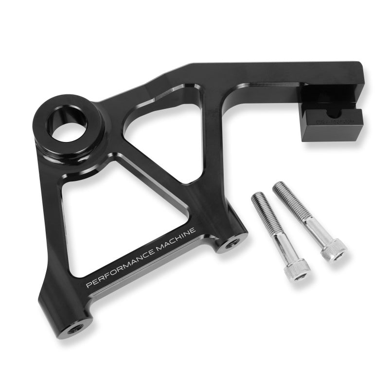 Performance Machine Touring Rear Rad Cal Bracket Assembly - Black Ano - 0023-1828AGNM-A-B
