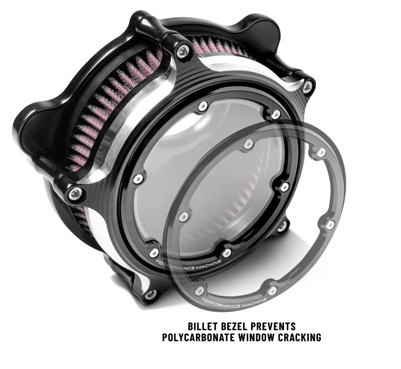 Performance Machine Vision Air Cleaner W/Bezel - Contrast Cut - 0206-2159-BM