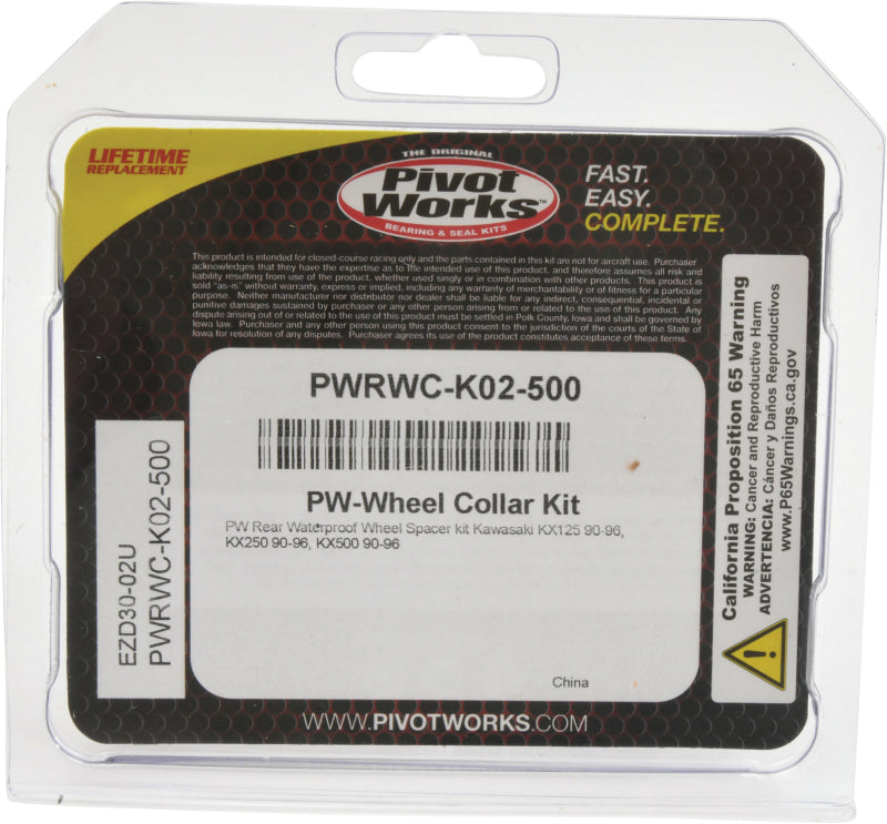 Pivot Works 1990-1996 Kawasaki KX125 Rear Waterproof Wheel Spacer Kit - PWRWC-K02-500