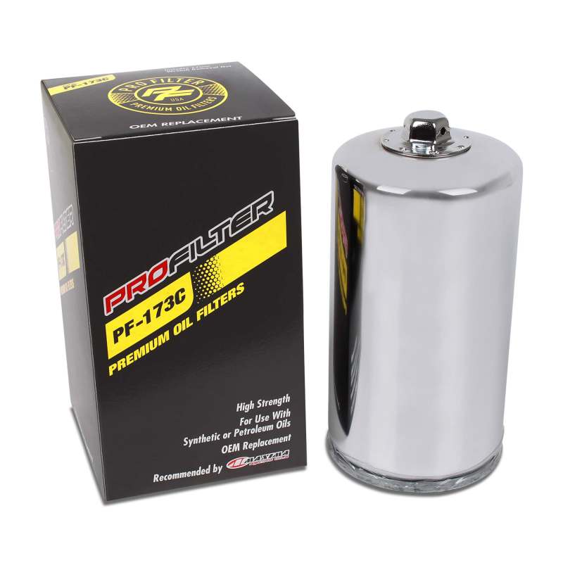 ProFilter Harley Spin-On Chrome Various Performance Oil Filter - Single - PF-173C-1