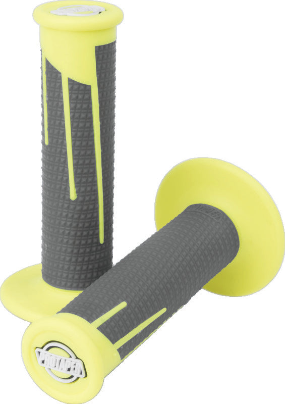 ProTaper Full Diamond Clamp-On Grips - Neon Yellow/Dark Gray - 021686