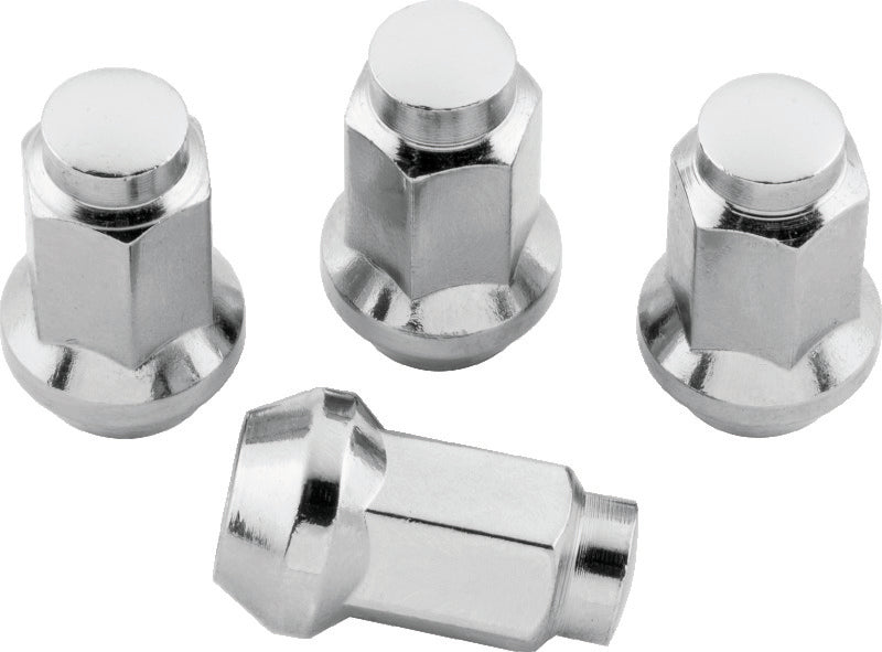 QuadBoss Lug Nuts 3/8in-24 - 14mm-Od - Chrome - Box of 4 - 608929