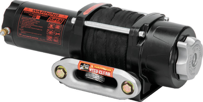 QuadBoss Winch Kit - 39ft x 7/32in Synthetic Rope - 3.5hp - Hawse Fairlead - Wired Remote - 3500lb - 608703