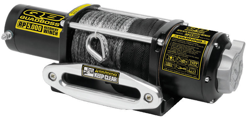 QuadBoss Winch Kit - 50ft Synthetic Rope - 3.8hp - Hawse Fairlead - Wireless Remote - 5000lb - 608851