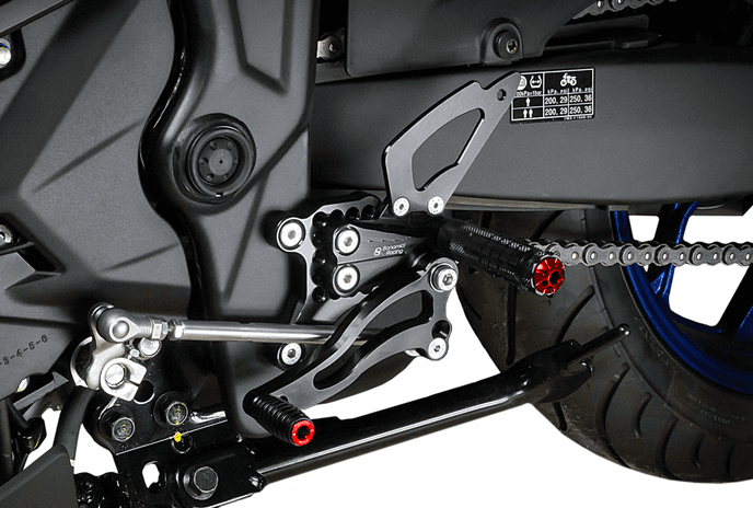 Bonamici Rearset Colored Toe Pegs & Footpeg Caps (Red)