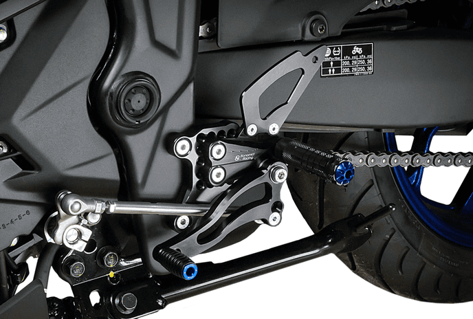 Bonamici Rearset Colored Toe Pegs & Footpeg Caps (Blue)