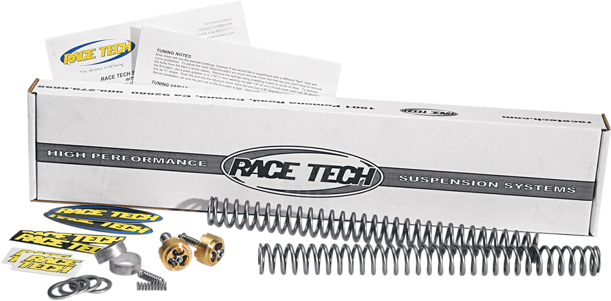 RACE TECH Complete Front End Suspension Kit — Gold Valve - Complete Front End Suspension Kit / 0.95 kg/mm Spring 0416-0011