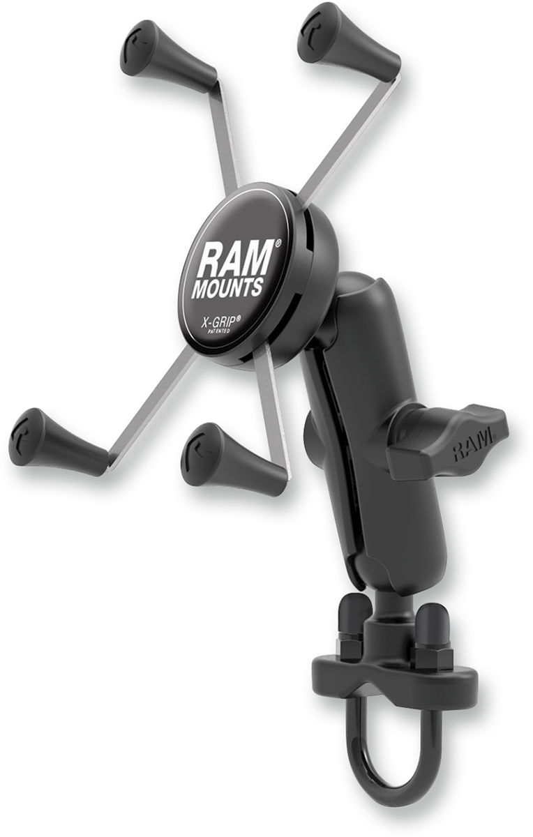RAM MOUNTS Handlebar Rail Mount with U-Bolt Base and Universal X-Grip® Cradle - Large 0636-0122