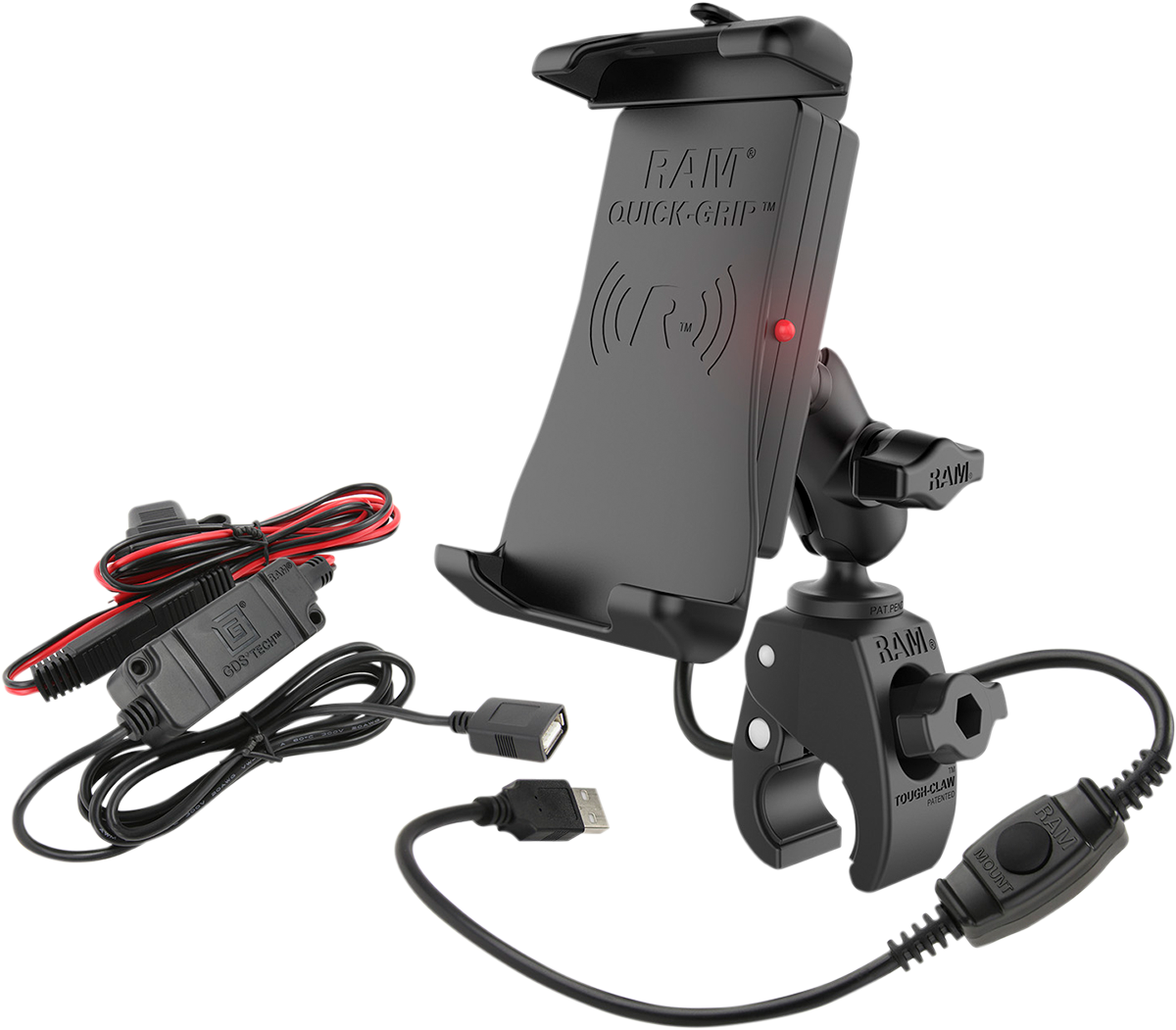 RAM MOUNTS Quick-Grip™ Waterproof Wireless Charging Mount - Tough Claw™ 0636-0189