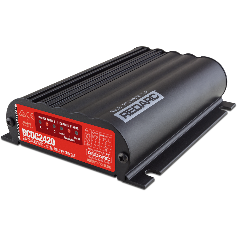 REDARC DC/DC 3-Stage In-Vehicle Battery Charger - 24V 20A - BCDC2420