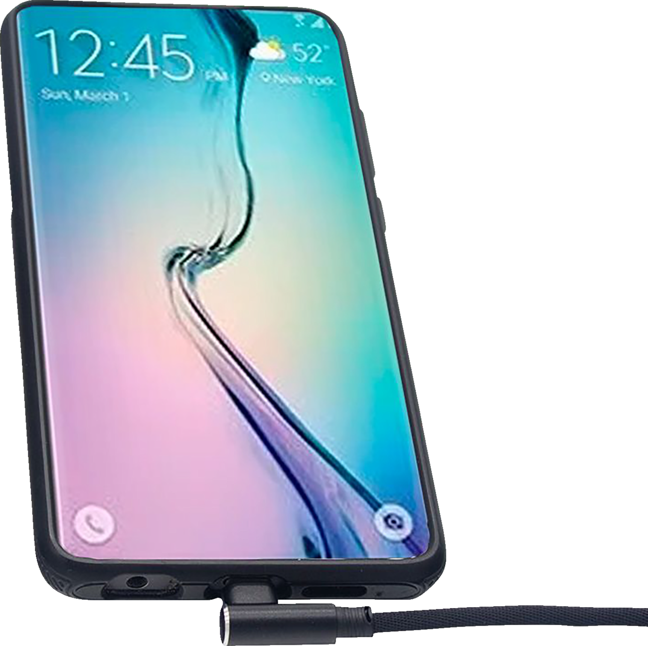 RIDEPOWER 18" 90° Male USB to 90° Male USB-C Phone Charging Cable - 90° Male USB to 90° Male USB-C Cable / Phone / Charger / 18" / Black 3807-0709