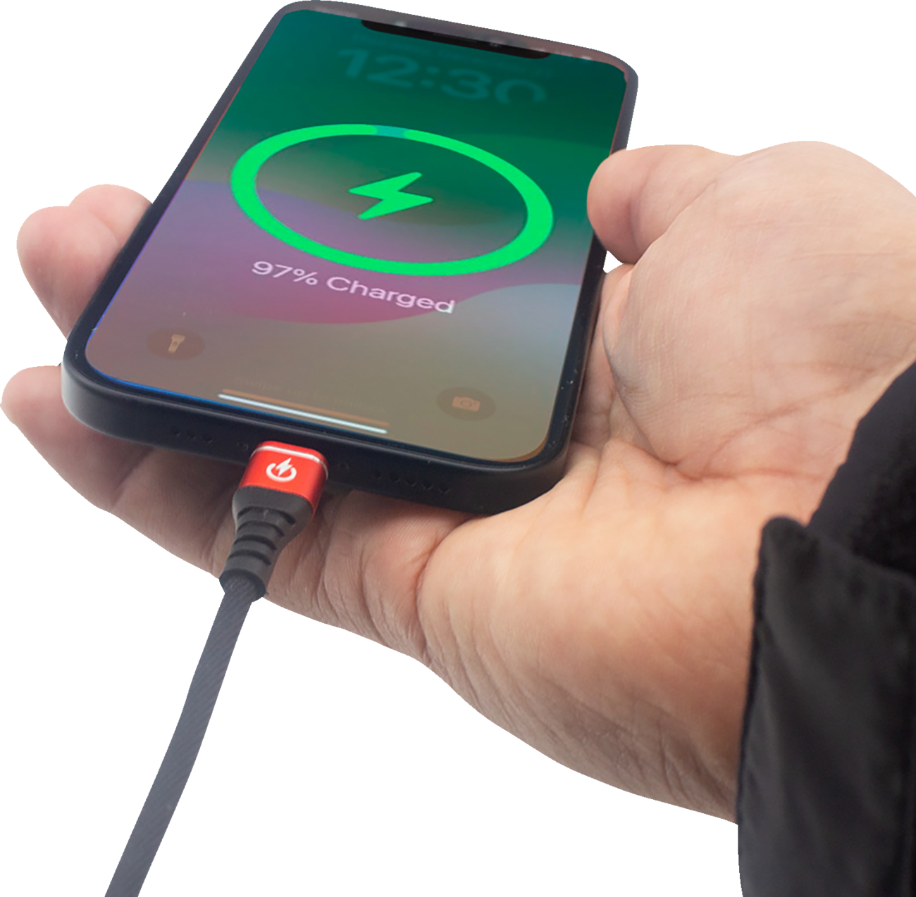 RIDEPOWER 7-1/2" Male USB-C to Male USB-C Heavy-Duty Rated Phone Charging Cable - Male USB-C to Male USB-C Cable / Phone Charger / Heavy-Duty / 7-1/2" / Black/Red 3807-0717