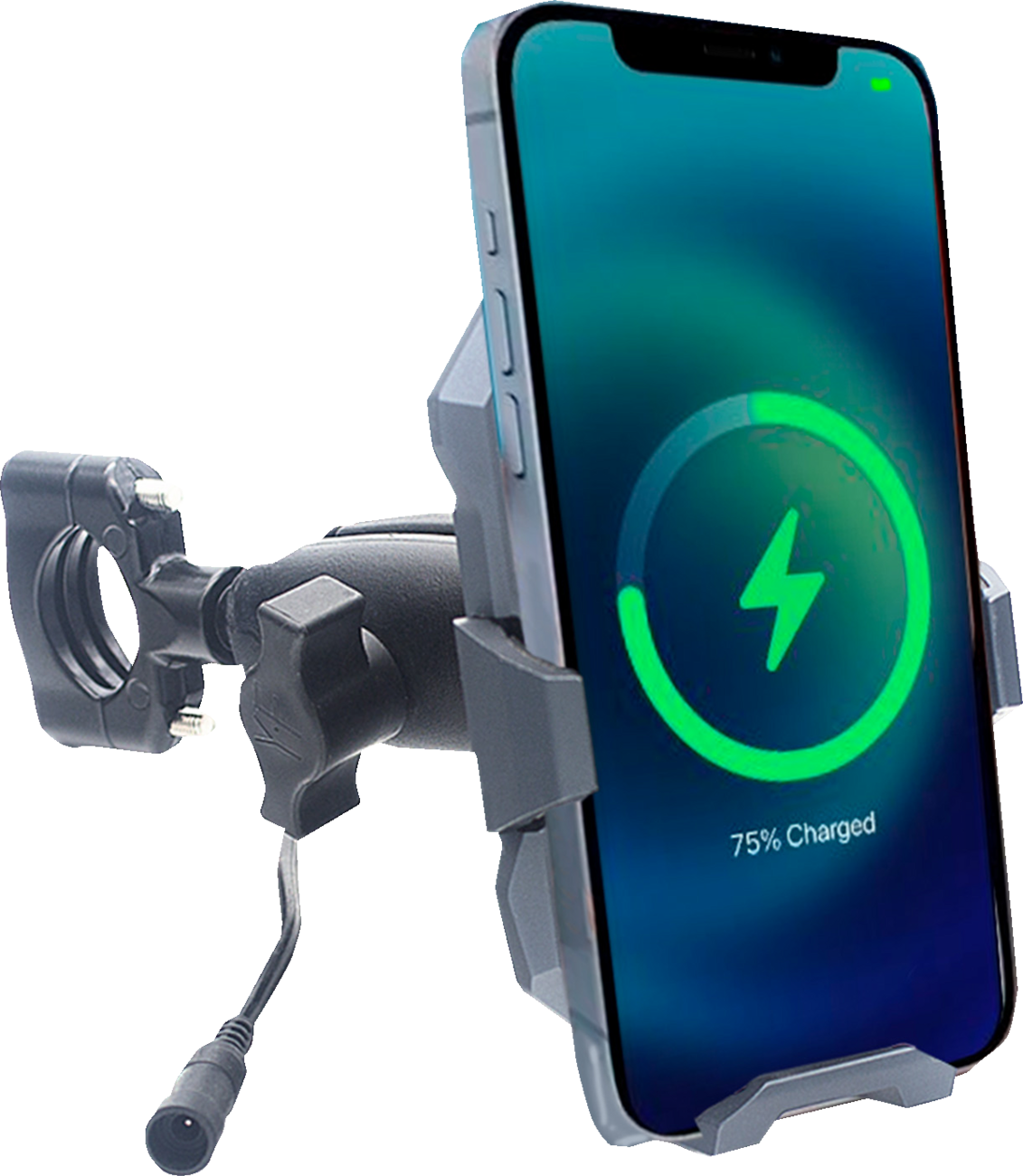 RIDEPOWER Inductive Charging Phone Holder - Metal Phone Holder / Inductive Charging 1-1/2" Bar Mount 4402-1037