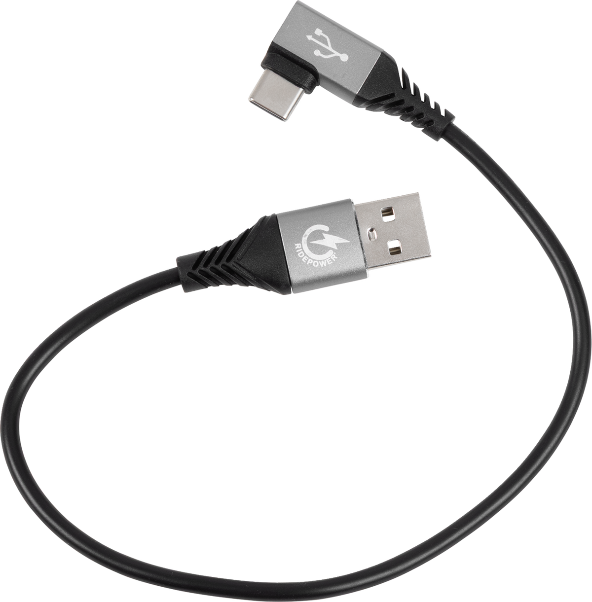 RIDEPOWER USB to 90° USB-C Cable - Charger / Single-End / 12" 3807-0637