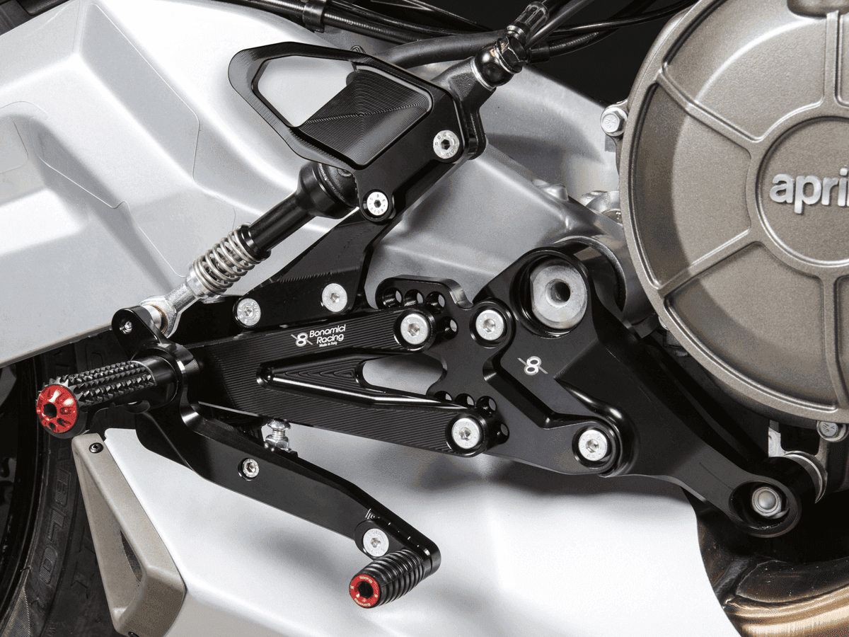 Bonamici Aprilia RS 660 Rearsets (w/Carbon Fiber Heel Guards)