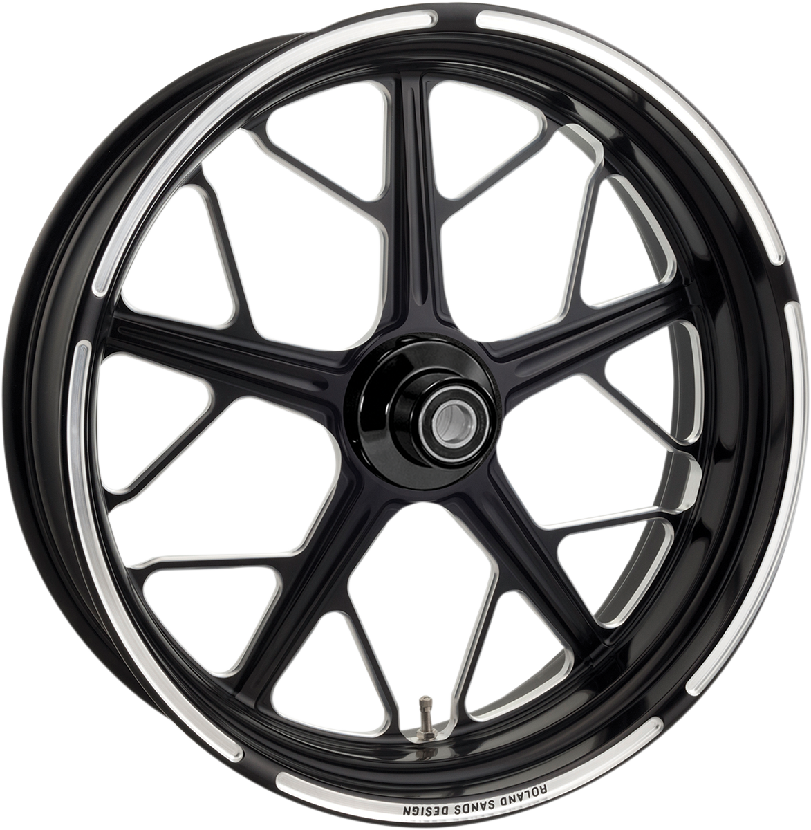 RSD Hutch One-Piece Aluminum Wheel - Wheel / Hutch / Front / Dual Disc/with ABS / Black/Contrast Cut™ / 21x3.5 / '08+ FL 0201-2067