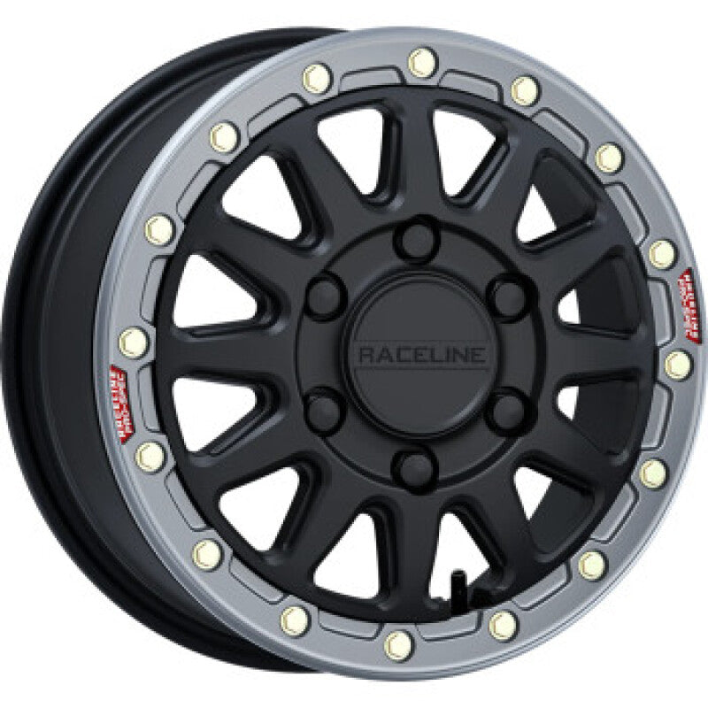 Raceline A14BG Alpha 15x6.5in/6x139.7 BP/74mm Offset/78.1mm Bore - Blk & Gunmetal Ring Beadlock Whl - A14BG-56560+74