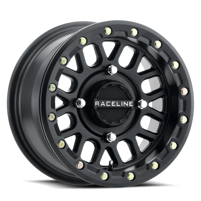 Raceline A92B Podium 14x7in / 4x137 BP / 38mm Offset / 110.18mm Bore - Satin Black Beadlock Wheel - A93B-47037+38