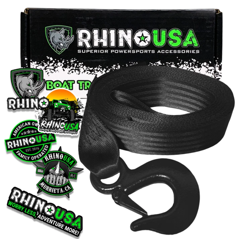 Rhino USA 2In X 20Ft Boat Winch Strap With Hook - RNO-WNCH-STRP