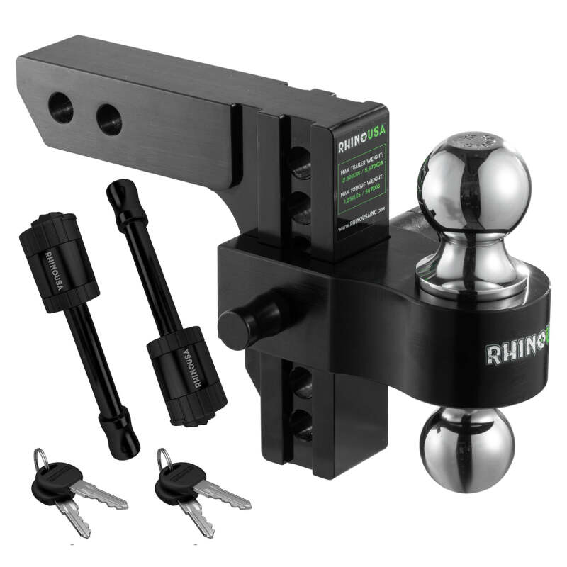Rhino USA 6In Heavy Duty Drop Hitch - 2In (Black) - RG-HTDROP2-BLK