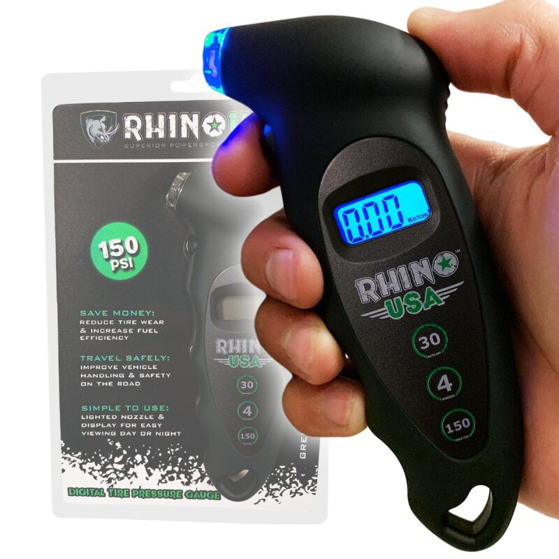 Rhino USA Digital Tire Pressure Gauge 150 Psi (Black) - RGAUGE-DIGBLK
