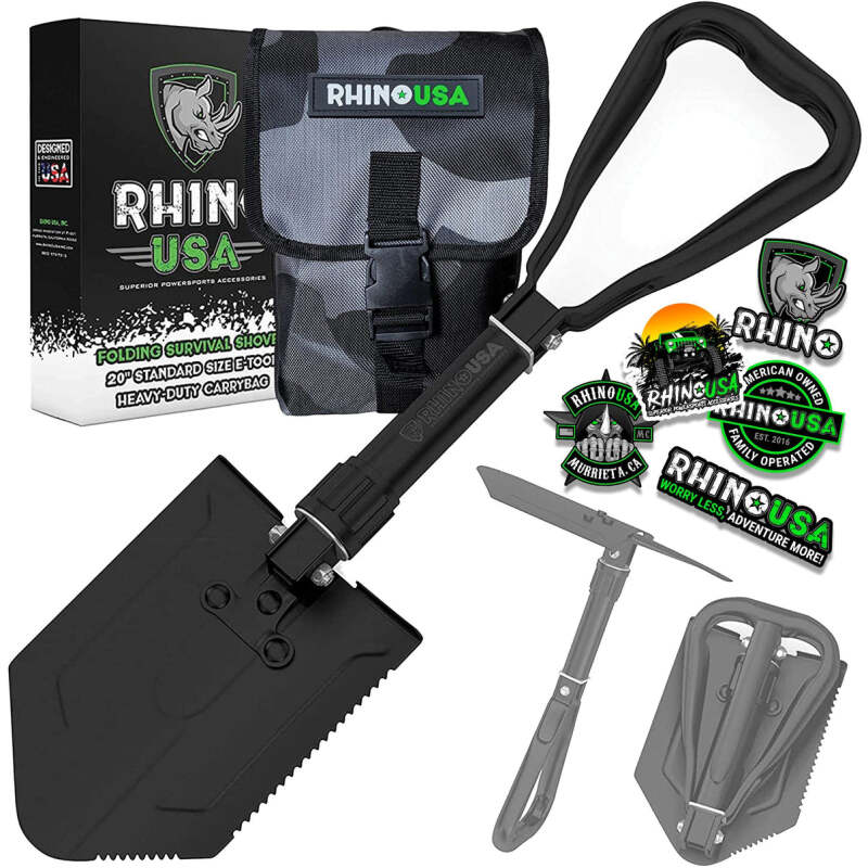 Rhino USA Folding Recovery Shovel W/Pick - RNO-ETOOL