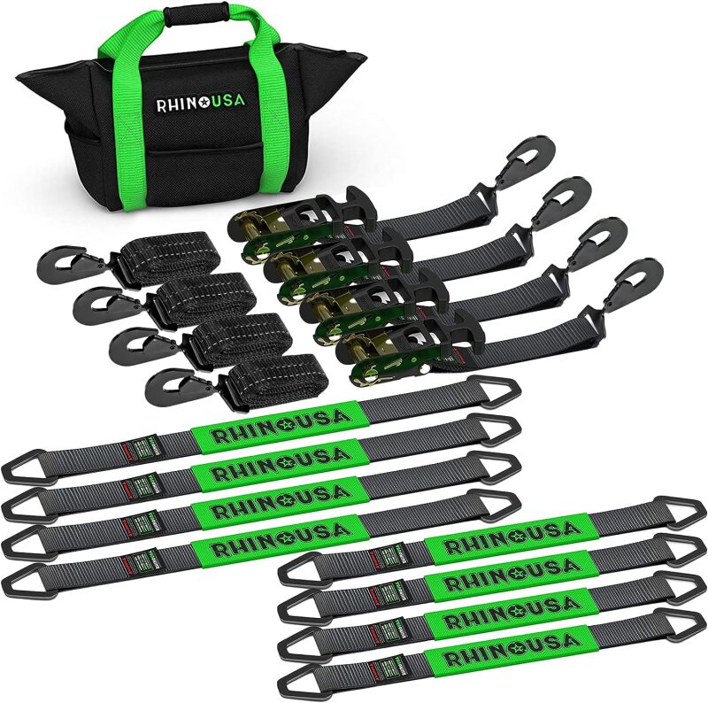 Rhino USA Heavy Duty Vehicle Tie Down Kit (Snap Hook) - TD-VS2INKIT-SNAP