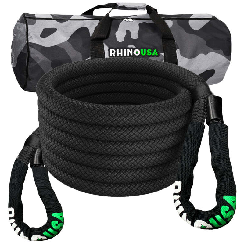 Rhino USA Kinetic Energy Recovery Rope (1.25In X 30Ft) Black - KROPE-1.25X30-BLK