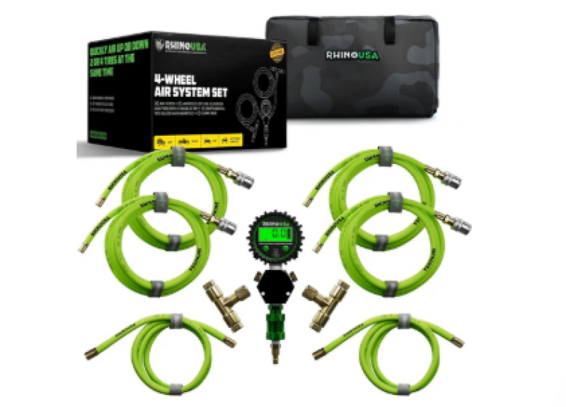 Rhino USA Multi-Tire Inflation Kit (4-Wheel)(Green) - AC-TI4W-GRN