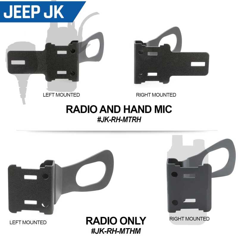 Rugged Radios Jeep JK/JKU/JL Handheld Radio Grab Bar Mount - Radio/Hand Mic Mount - JK-RH-MT-HM