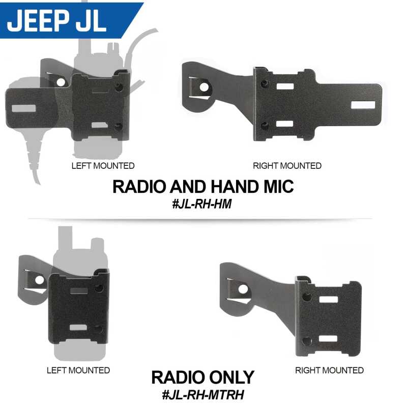 Rugged Radios Jeep JK/JKU/JL Handheld Radio Grab Bar Mount- Radio-Only Mount - JL-RH-MTRH
