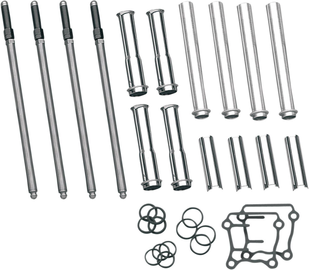 S&S CYCLE Adjustable Pushrod Cover Kit with Chrome Covers