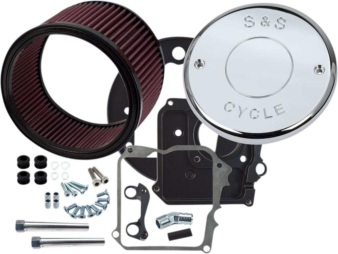 S&S CYCLE Air Cleaner Kit with Cover - Nostalgic Script / Chrome 1010-2775