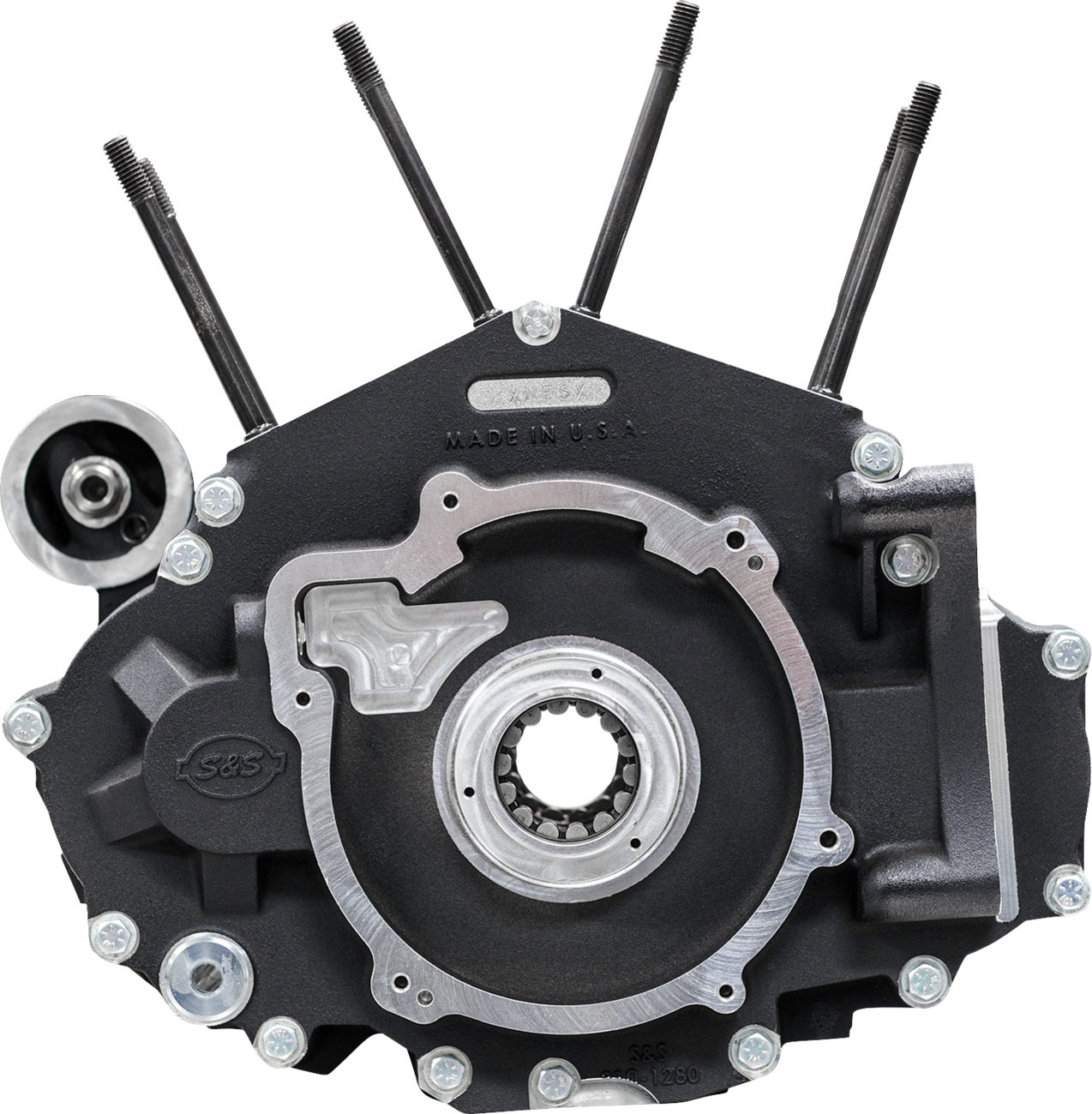 S&S CYCLE M8 Softail Crankcase - Crankcase / MK-Series "B" / Black / M8 Softail 0920-0242