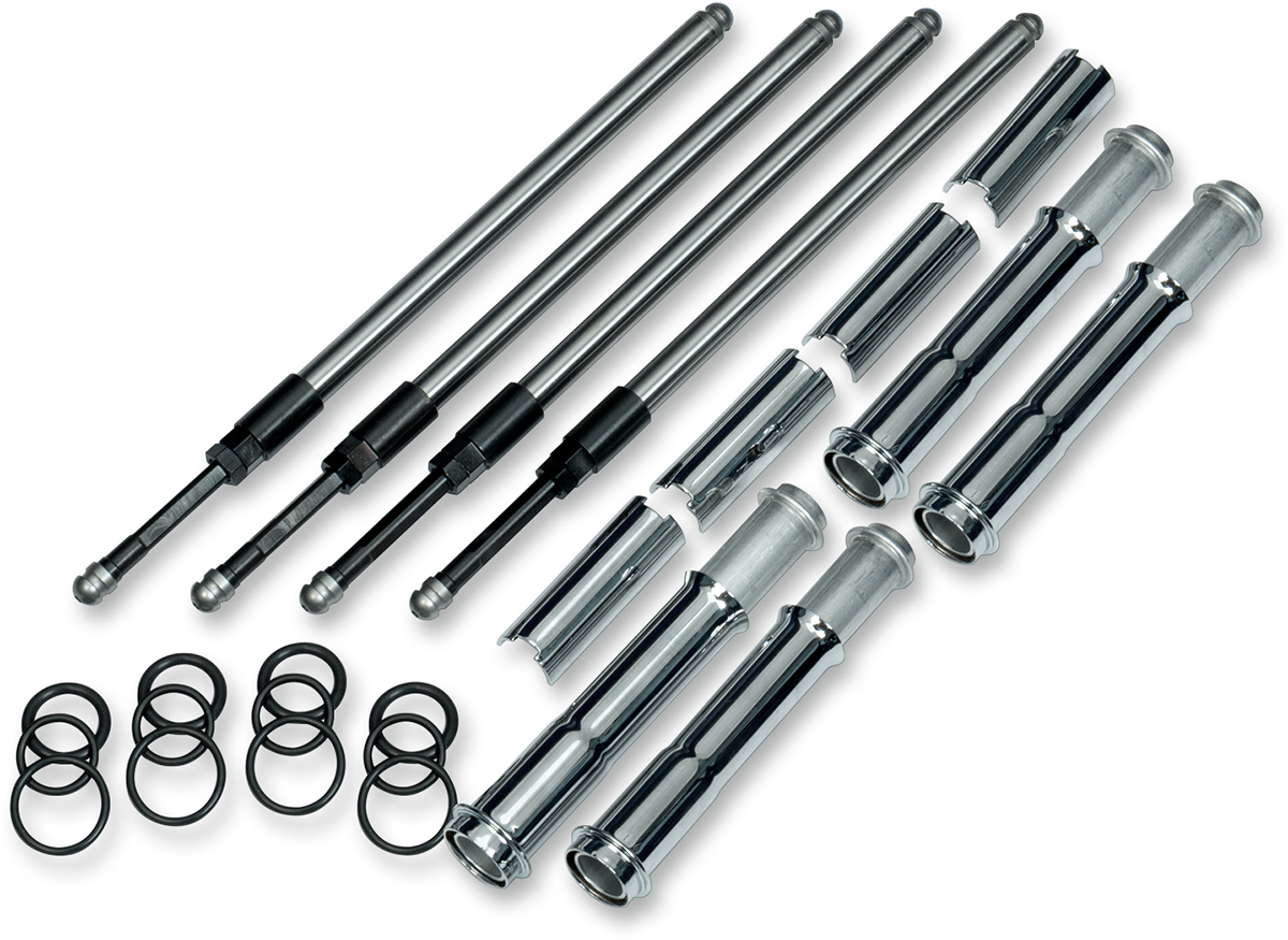 S&S CYCLE Quickee Pushrod Kit with Chrome Covers