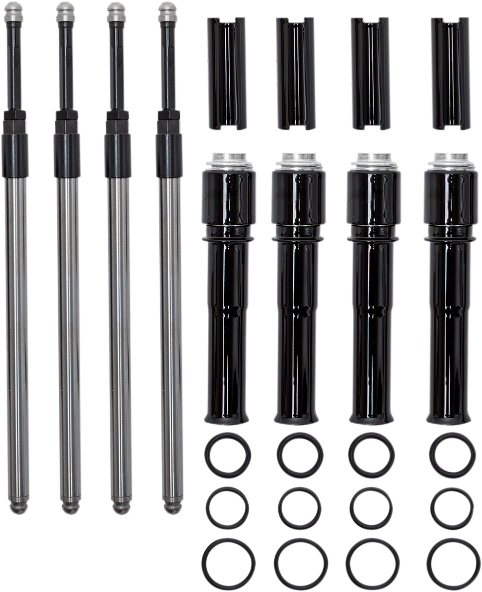 S&S CYCLE Quickee Pushrod Kit with Gloss Black Covers