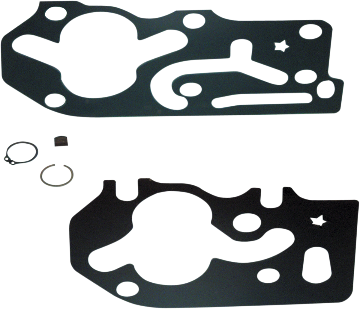S&S CYCLE Replacement High Volume/High Pressure Polished Billet Oil Pump Gasket Kit - HVHP Oil Pump Gasket Kit 31-6299