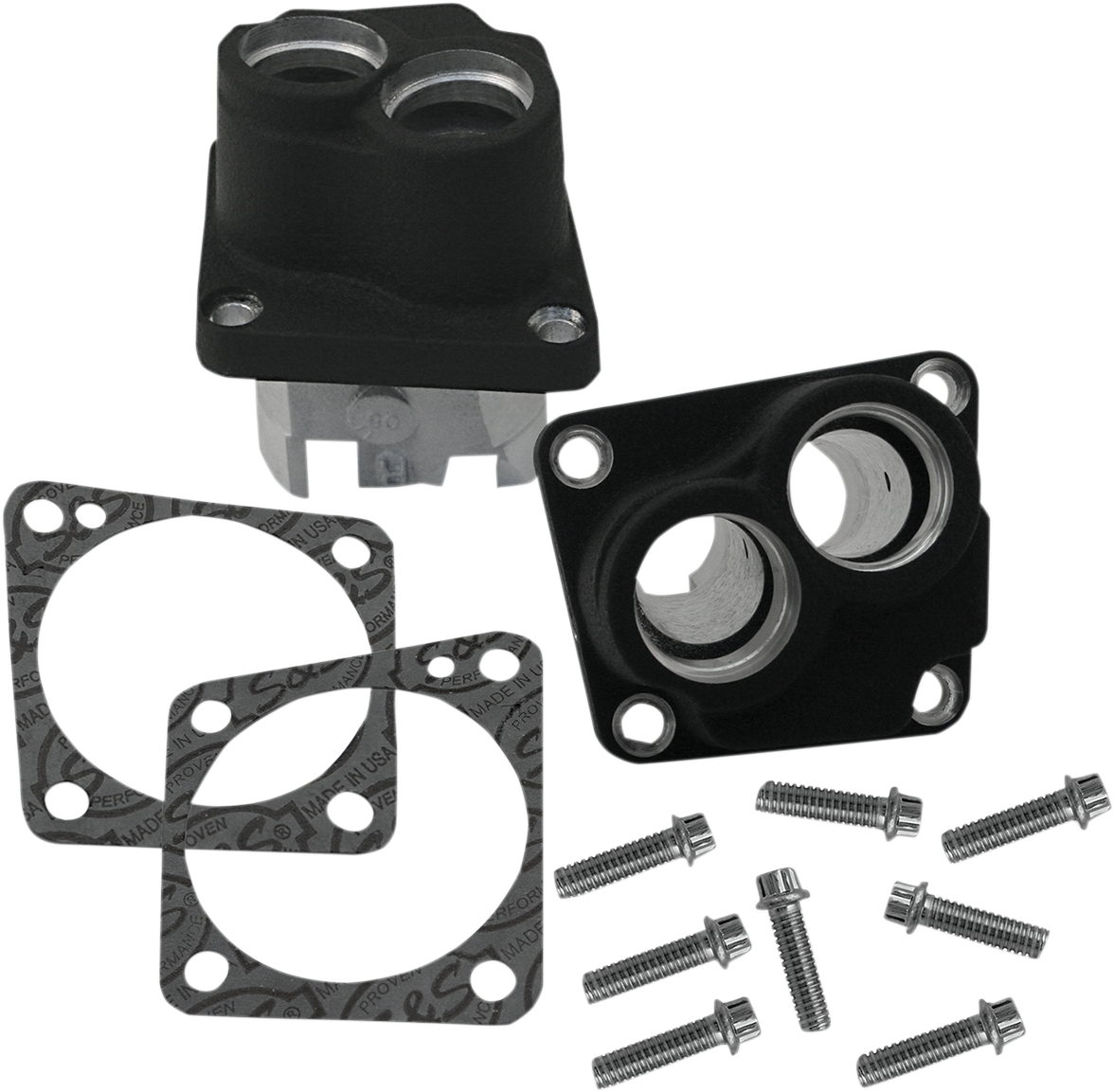 S&S CYCLE Tappet Guide Kit - Cast / Wrinkle Black / V-Series | Super Stock® Crankcases 0928-0070