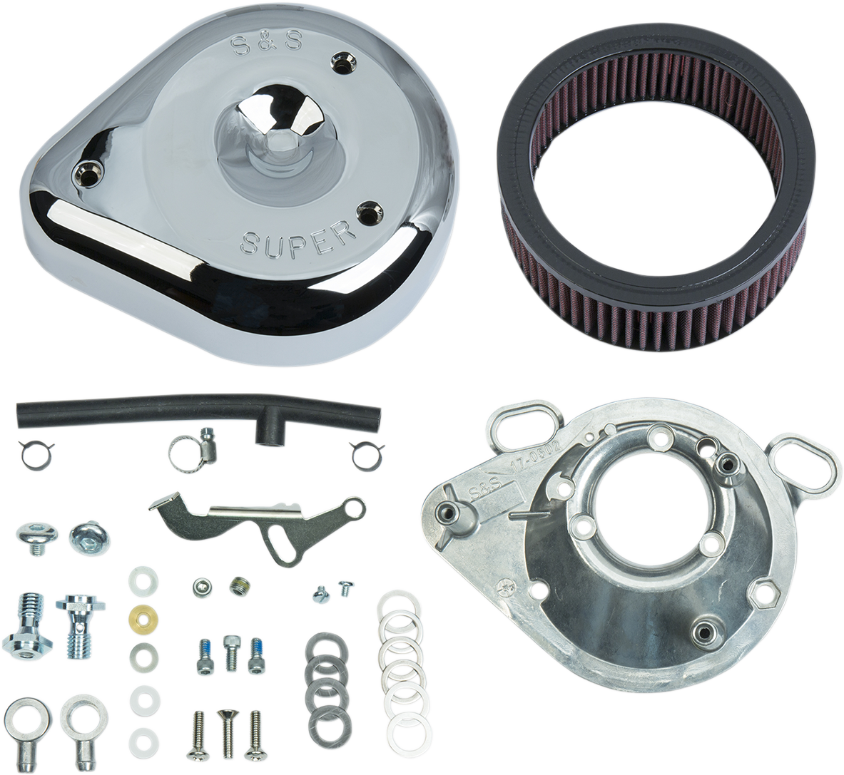 S&S CYCLE Teardrop Air Cleaner Kit - Chrome / S&S® Super E&G Carburetor Only DS289211