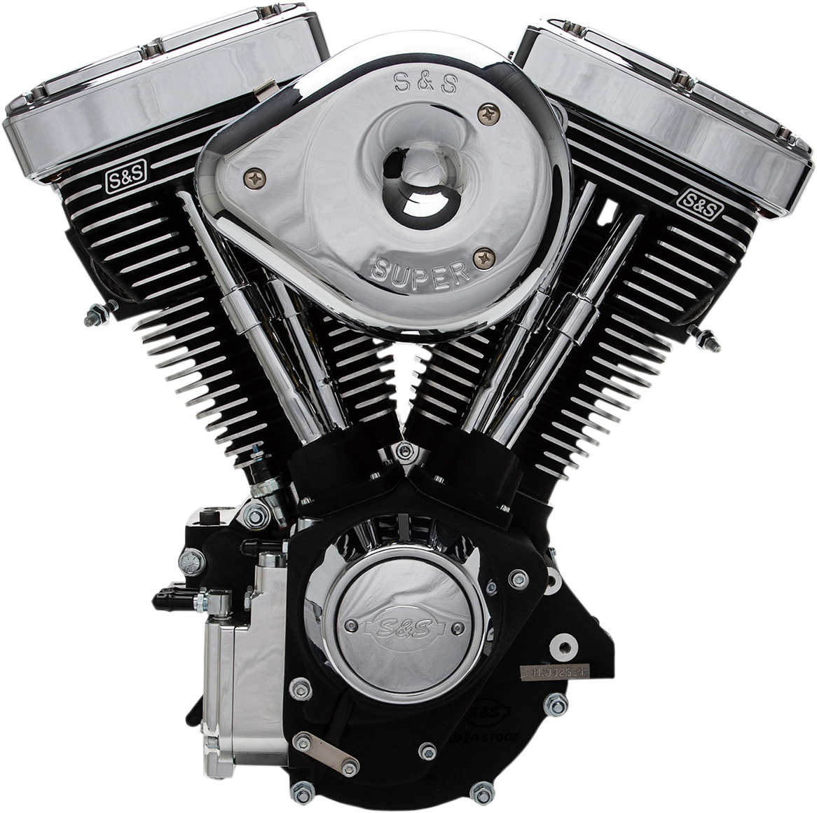 S&S CYCLE V80R Complete Assembled Engine - V80R Series Engine / Black / Custom Chassis | Evolution Big Twin 0901-0224