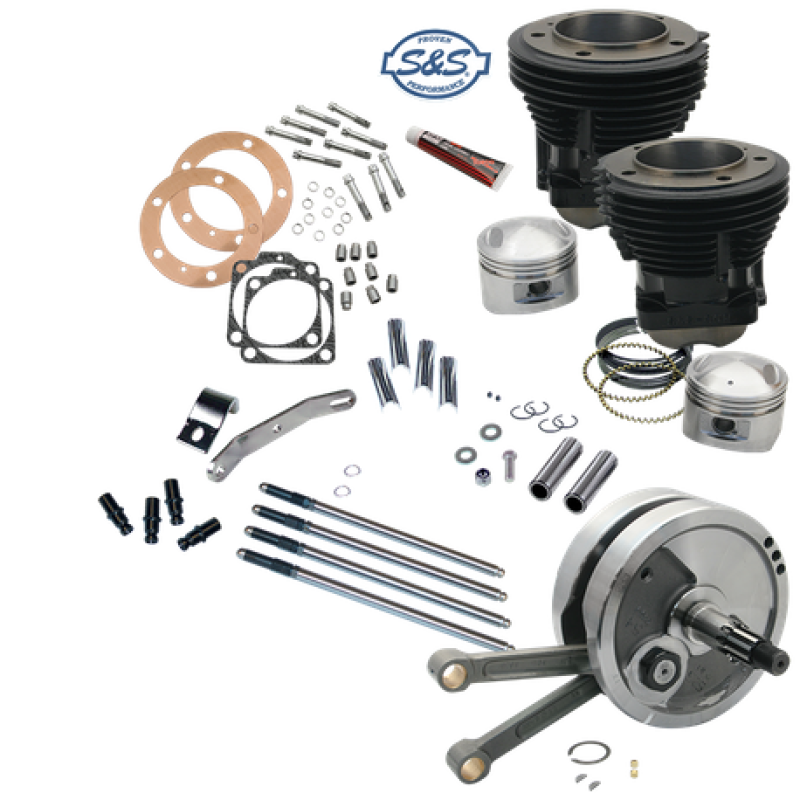 S&S Cycle 1970-1984 BT 93in Sidewinder Big Bore Stroker Kit - Gloss Black - 91-9126