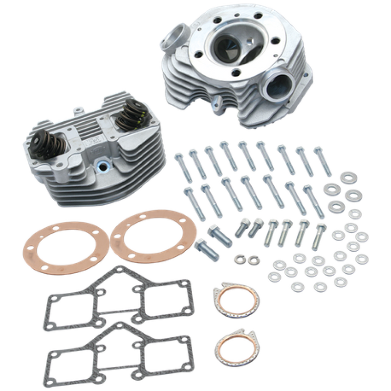 S&S Cycle 1979-1984 BT Super Stock 3-5/8in Bore Band Style Dual Plug Cylinder Head Kit - Natural - 90-1488