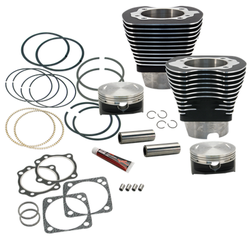 S&S Cycle 1984-1999 BT 4 1/8in Bore Cylinder & Piston Kit For S&S V117 Engine - WBlack - 910-0225