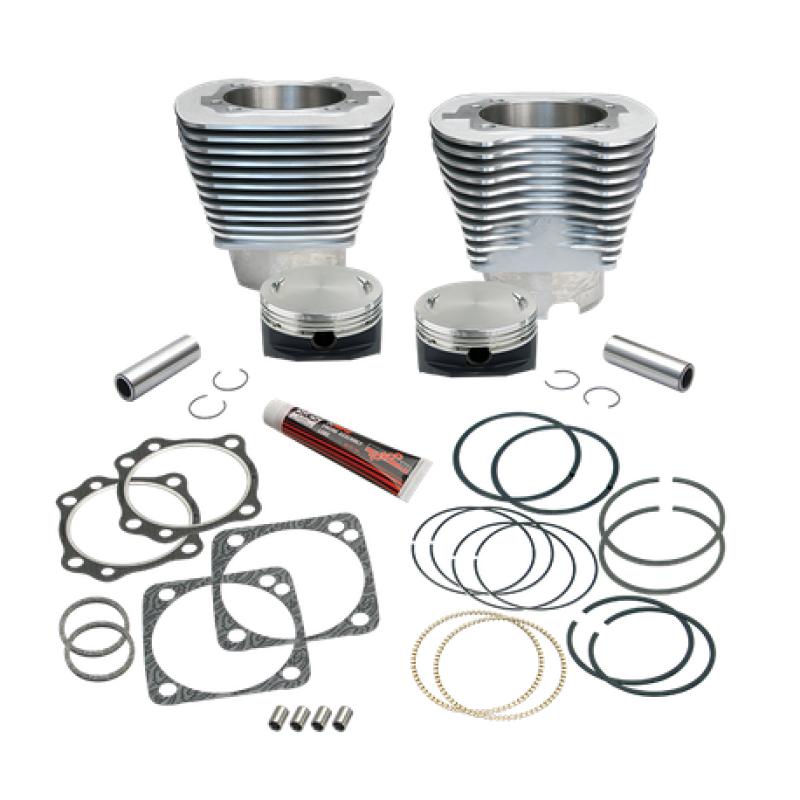 S&S Cycle 1984-1999 BT 4-1/8in Bore Cylinder Set w/ Pistons For 117in V-Series Engines - Natural - 910-0290